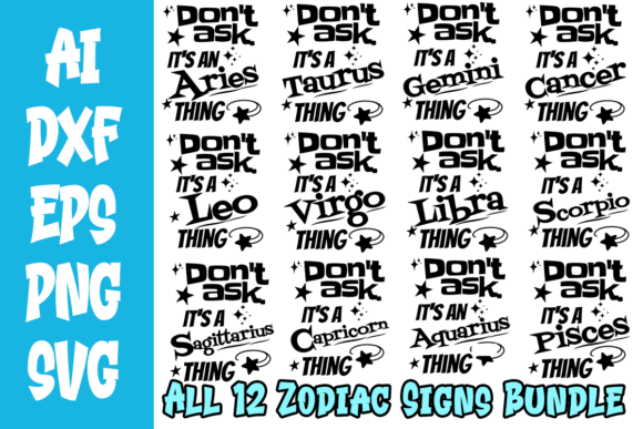Download It's a Zodiac Thing Cut or PoD Bundle - Pod bundle Collection
