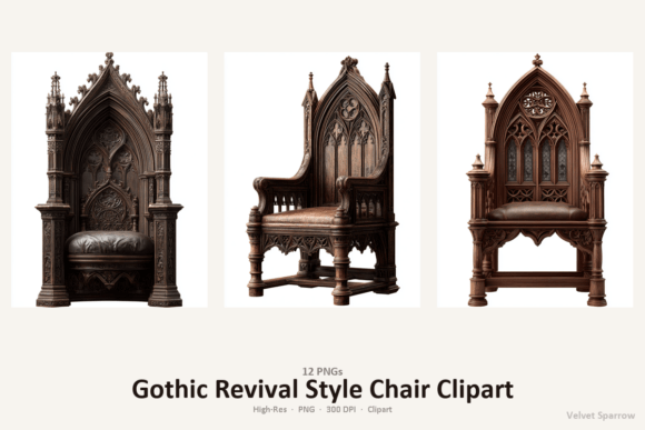 Download Gothic Revival Style Chair Clipart - Revival Collection