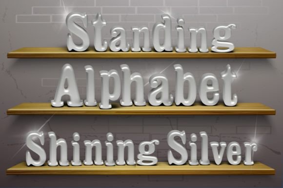Download Standing Alphabet-3D Shiny Silver - Shiny Collection