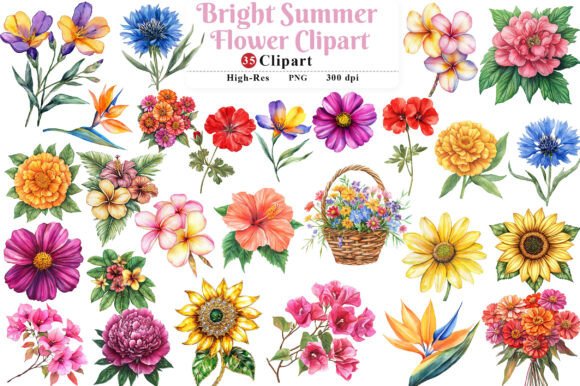 Download Bright Summer Flower Clipart - Premium Resources