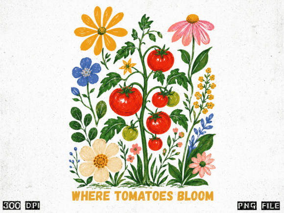 Download Tomatoes Garden Flowers PNG Design - Garden flowers png Collection
