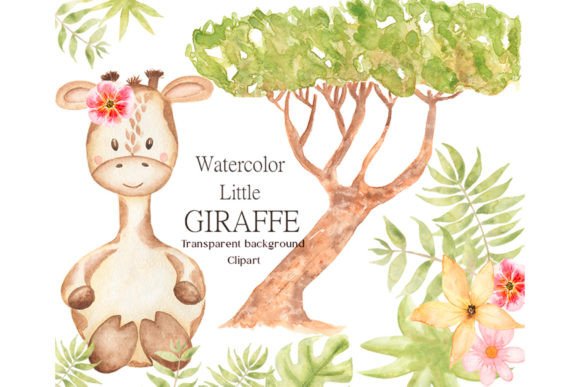 Download Watercolor Cute Giraffe Clipart Set - Cute giraffe clipart Collection