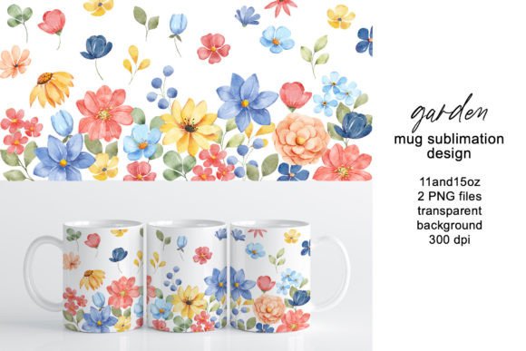 Download Mug Sublimation Design with Flowers, PNG - Premium Resources