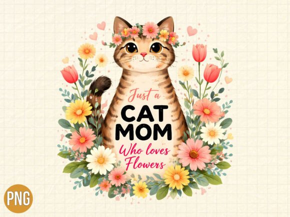 Download Cat Mom Floral Garden Flowers PNG - Garden flowers png Collection