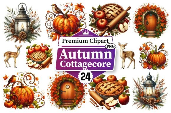 Download Autumn Cottagecore Clipart Bundle PNG - Cottagecore Collection