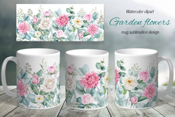 Download Mug Sublimation Design. Garden Flowers - Premium Resources