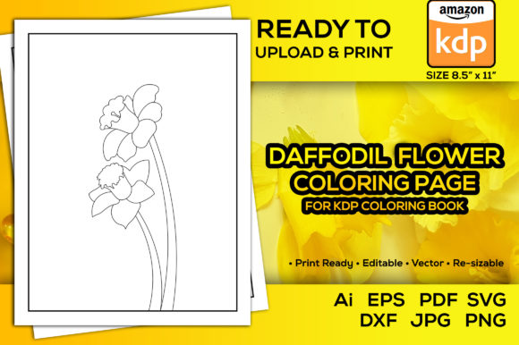 Download Daffodil Flower Coloring Pages Kdp Book - Daffodil flower Collection
