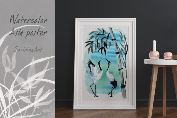Download Wall Art Watercolor Plants and Bird Card - Premium Resources