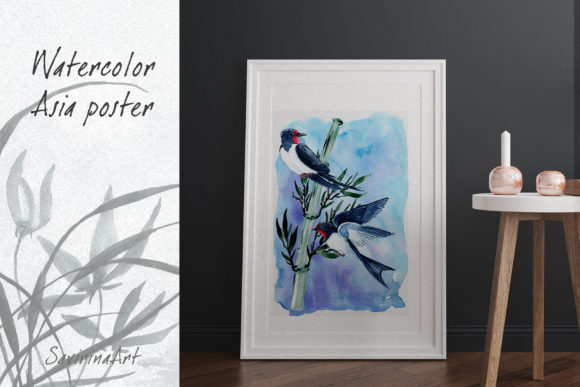 Download Decorative Watercolor Plants, Birds. - Premium Bundle
